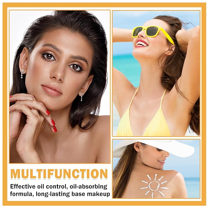 Sunscreen Setting Powder Mineral Sunscreen Powder SPF 35 PA+++ Soft Focus Matte Long Lasting Concealer Brighten Oil Control Powder Makeup For Natural Flawless Face #01 Translucent