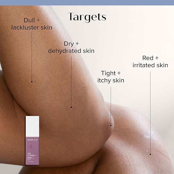 MEDIX Retinol Body Lotion + 20% Vitamin F Serum Booster Moisturizer 2PC Skin Care Set | Crepey Skin Care Treatment | Retinol Body Cream Targets Appearance Of Sagging Crepe Skin & Wrinkles, 2PC Set