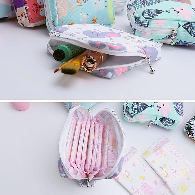 2PCS Mini Makeup Bag,Cute Pocket Cosmetic Bag,Portable Small Make Up Bags for Women,Travel Cosmetic Bag Small Makeup Pouch,Mini storage bag for Sanitary pad,coin,lipstick,jewelry