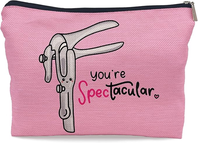 Ayxvt Obgyn Cosmetic Make up Bag - Obgyn Gifts Makeup Bag, Medical Office Decor, Obgyn Gifts for Doctors, Midwife Gifts Cosmetic Bag, Gifts Ideas for Doctors (Pink)