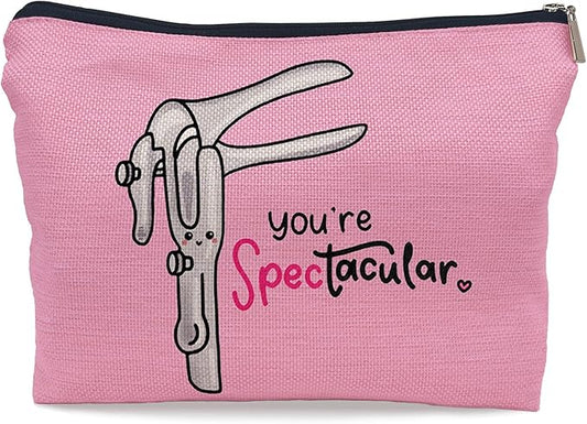 Ayxvt Obgyn Cosmetic Make up Bag - Obgyn Gifts Makeup Bag, Medical Office Decor, Obgyn Gifts for Doctors, Midwife Gifts Cosmetic Bag, Gifts Ideas for Doctors (Pink)