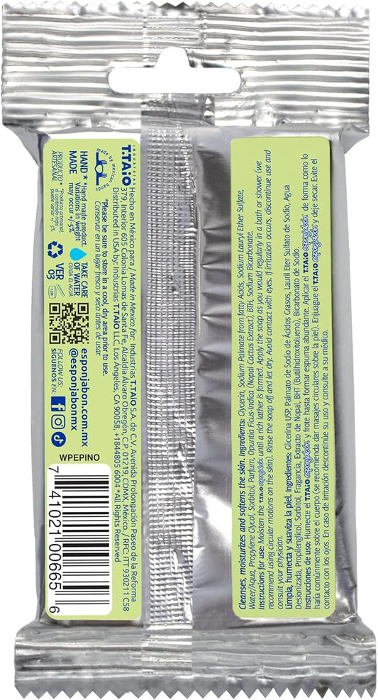 Esponjabon Cucumber Melon, Hydrating Effect, Sponge Inside, Soap Outside, Multifunctional