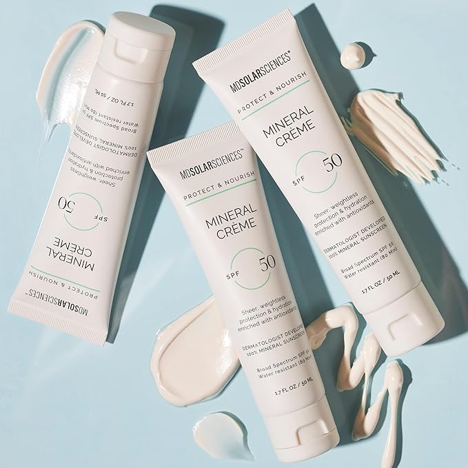 MDSolarSciences Mineral Crème Sunscreen SPF 50 | Water-Resistant, Broad Spectrum UV Protection | Zinc Oxide Formula with Antioxidants | No White Cast, Sheer Matte Finish for All Skin Types (1.7 Fl Oz)