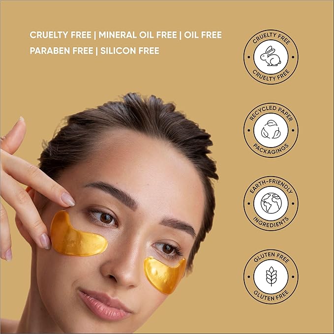 25 Pairs 24K Gold Under Eye Mask/Patches For Moisturizing, Dark Circle Treatment, Wrinkles, Puffy Eyes, Gift For Birthdays, Wedding, Daily Use, Parties, Unisex Under Eye Mask