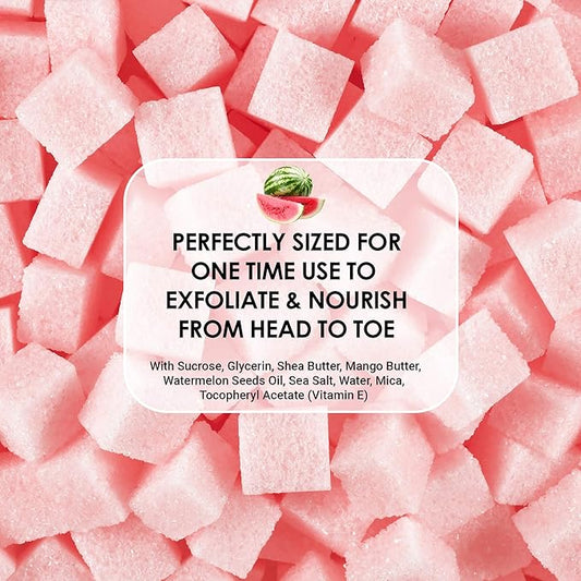 Body Scrub Exfoliator - 12oz WATERMELON Sugar scrub cubes w/Mango Butter & Shea butter, Body Scrub Exfoliator - 12oz COCONUT Sugar scrub cubes, Natural & Organic for all body exfoliation