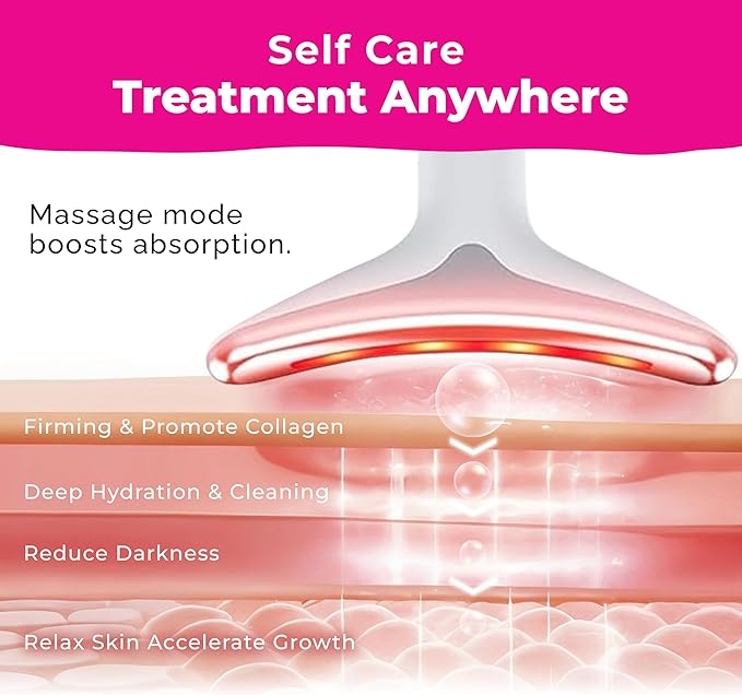 Red Light Therapy for Face - Face Lift Neck Massager, Microcurrent Facial Device, Red Light Therapy Lymphatic Drainage Massager, Self Care True Beauty Glow, luminesce Sculptor Double Chin Gha Sha Tool