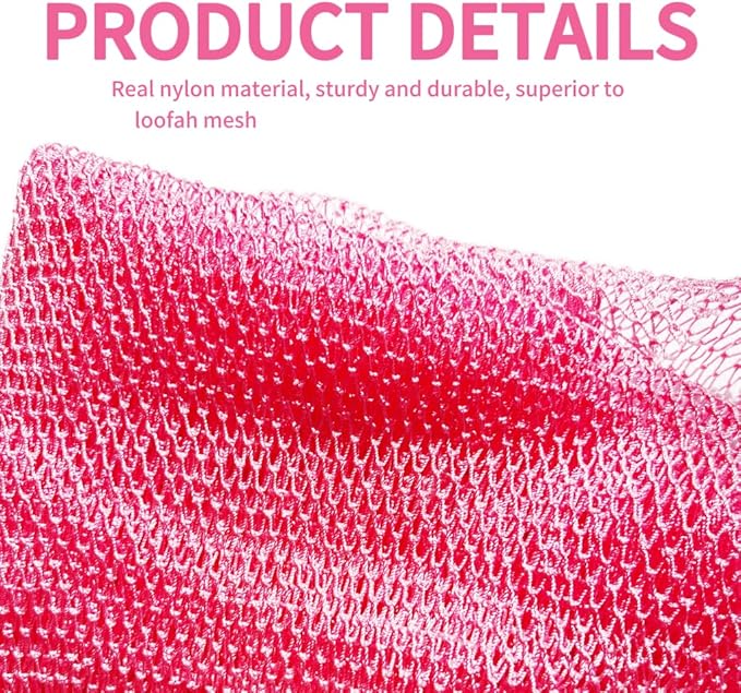 African Net Sponge Authentic, African Exfoliating Sponge Real African Net Black Owned, African Bath Sponge Back Scrubber, Body Exfoliator Shower Bath Accessories (Pink)