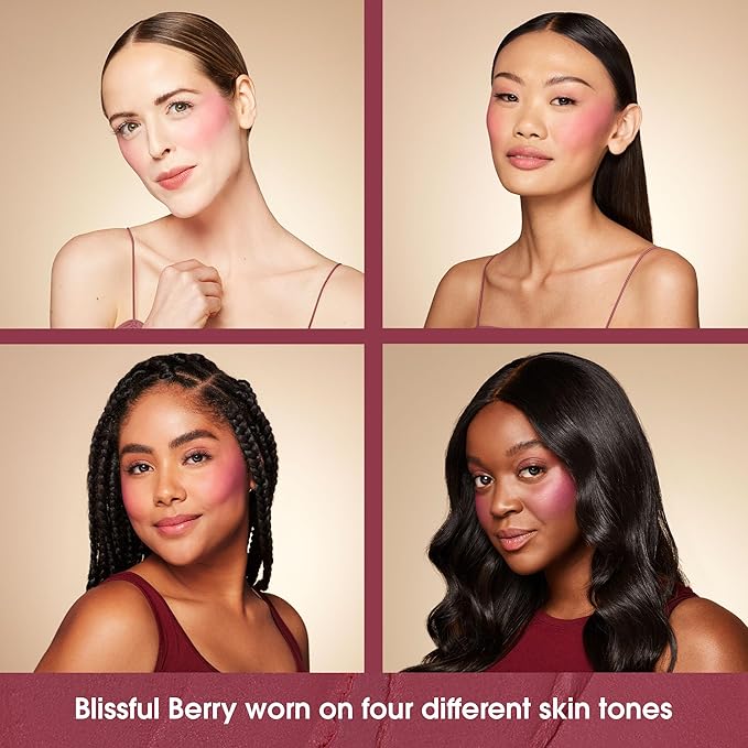 Beautyblender Bounce Liquid Whip Cream Blush, Dewy Glow, Long-Lasting, Buildable Color, Vegan with Hyaluronic Acid & Vitamin C, Blissful Berry