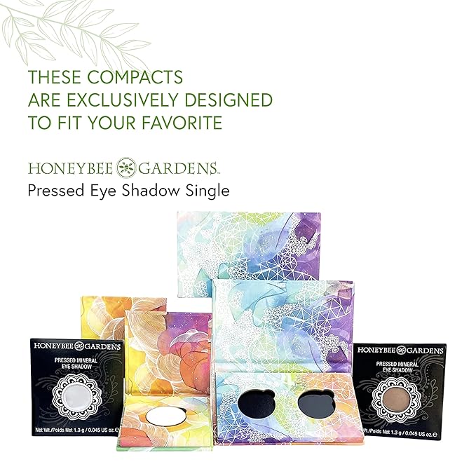 Honeybee Gardens Refillable Eye Shadow Compact, Duo, Customizable Empty Cosmetic Case, 26mm Pan Compatible