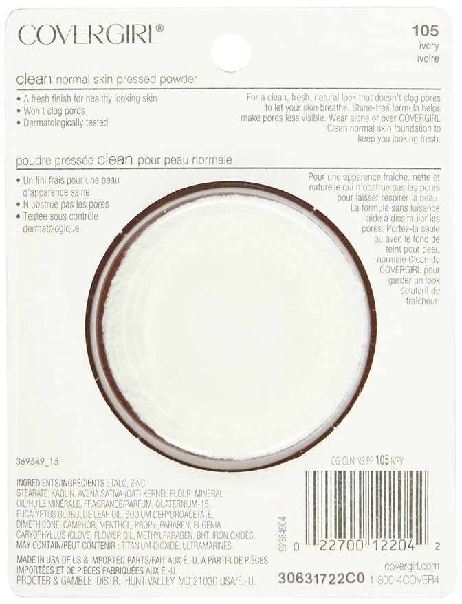 Covergirl Clean Pressed Powder, Ivory