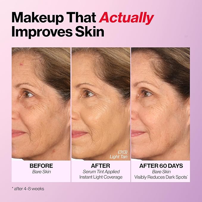 Revlon Illuminance Tinted Serum, Triple Hyaluronic Acid, Evens Out Skin Tone Over Time and Hydrates All Day, SPF 15, 201 Creamy Natural, 0.94 fl oz.