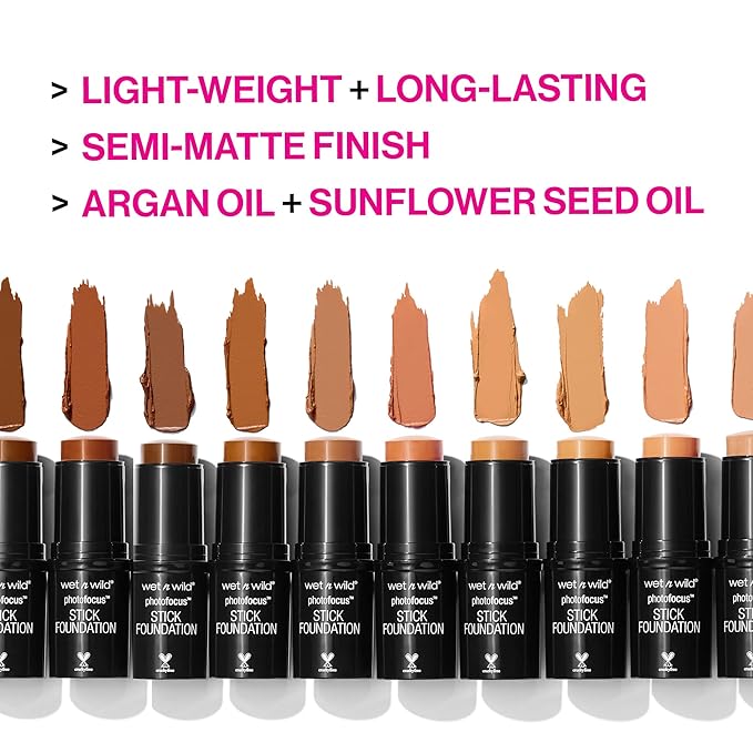 Wet n Wild Photo Focus Stick Matte Foundation Makeup, Shell Bisque (Pack of 4)