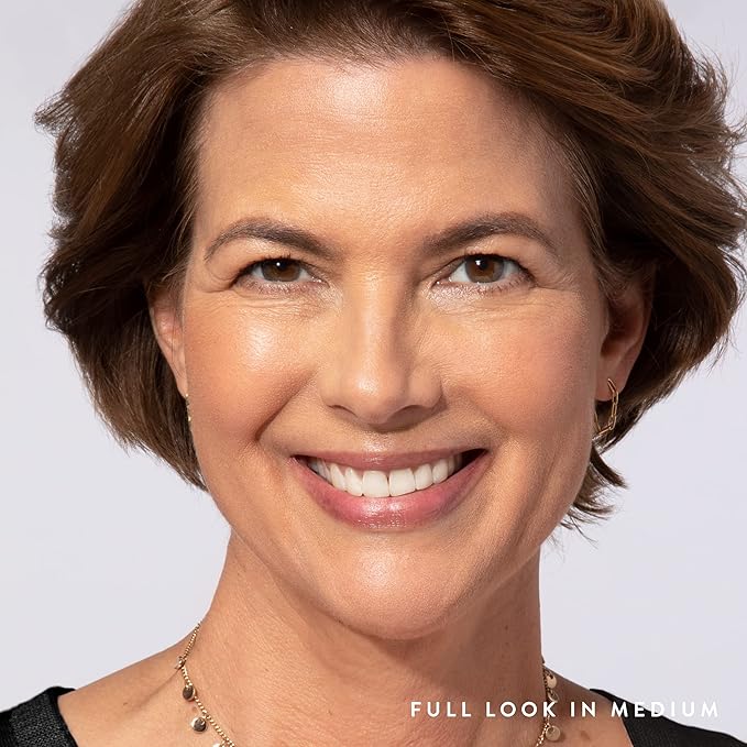 LAURA GELLER NEW YORK Get Glowing Kit (2pc): Baked Balance-n-Glow Illuminating Powder Foundation, Medium + Airbrush Kabuki Makeup Brush