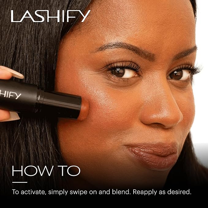 Lashify Flush for Cheeks and Lips - Compact All In One Stick - Sun-Kissed Glow for Cheeks and Lips