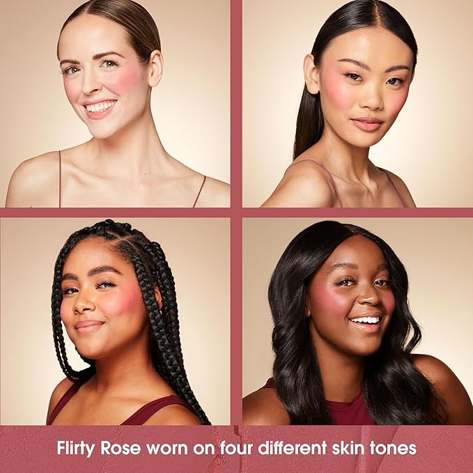 Beautyblender Bounce Liquid Whip Cream Blush, Dewy Glow, Long-Lasting, Buildable Color, Vegan with Hyaluronic Acid & Vitamin C, Flirty Rose