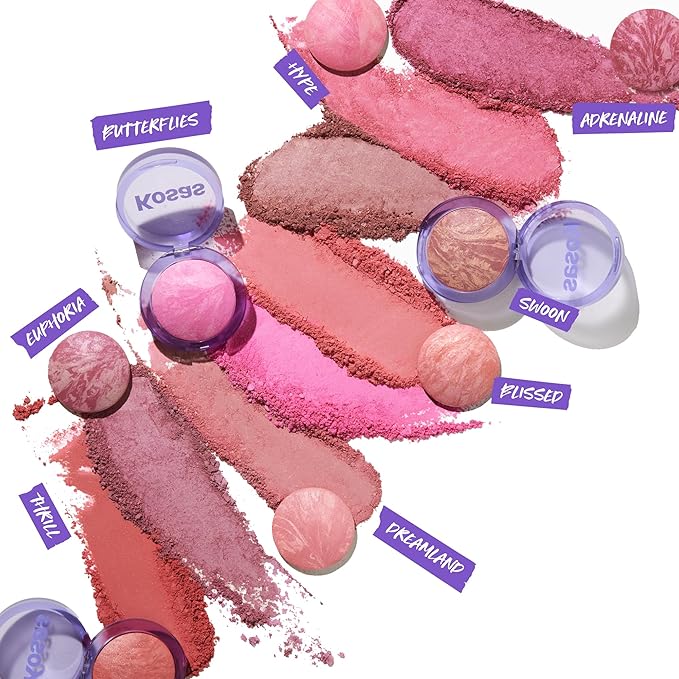 Kosas Blush is Life – Talc-Free Dimensional Blush Baked with Squalane & Hyaluronic Acid – Long Wear, Safe for Sensitive Skin - Adrenaline