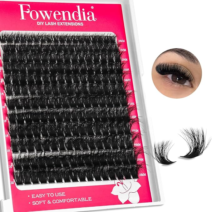 Fluffy Individual Lashes 100D D Curl Cluster Eyelash Extensions 10-18mm Wispy DIY Lash Extension Thick Volume False Eyelashes Clusters for Beginners