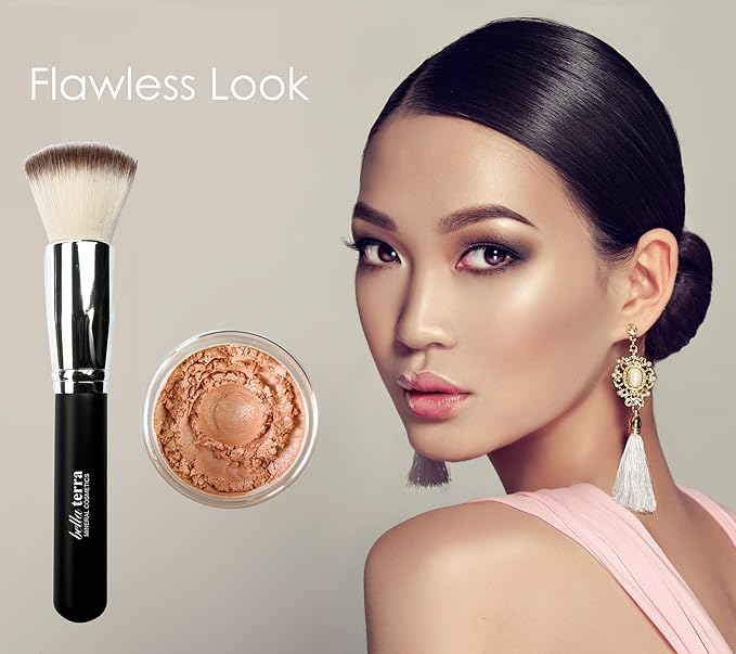 BellaTerra Cosmetics - Mineral Bronzer – Tanning Contour Powder for Face & Body – Long Wearing (Sunset Kiss)