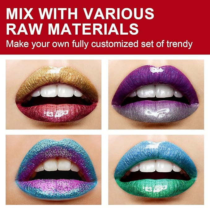 Eakroo 2Pcs Moisturize Lip Gloss Base Oil Material Makeup Primers, Non-Stick Lipstick Primer for DIY Handmade Lip Balms Lip Gloss -100g (2Pack 100ml)