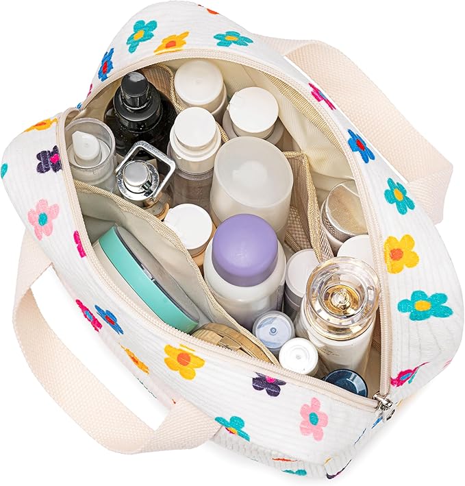 Makeup Bag for Women Cosmetic Bag Large Make Up Organizer Travel Toiletry Bags Waterproof Zipper Tote Pouch Purse for Girls