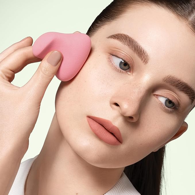 Complexion Pro Beauty Blender Sponge, Pink, 3 Piece Set - Ergonomic Makeup Sponge and Beauty Blender, Essential Make up and Blending, Multipurpose Makeup Kit Facial Sponge