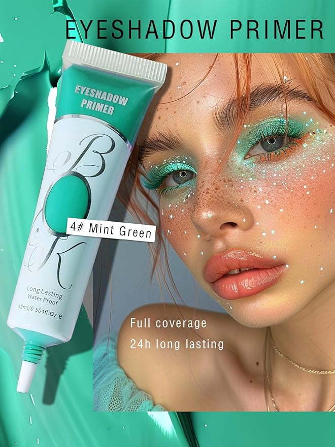 MAEPEOR Matte Eyeshadow Primer 6 Colors Prevent Oily Lids and Creasing Eye Primer Base Long-lasting Waterproof & Smudgeproof Eye Base Makeup for All Shadows (4 Mint Green)