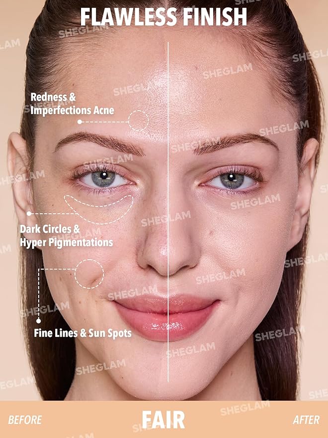 SHEGLAM Skin Magnet High Coverage Foundation Stick Longwear Medium Face Makeup for All Skin Types-Fair