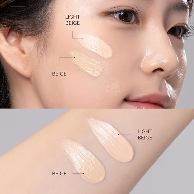 Korean Face Cushion Foundation Finish Glass Perfect Skin Long Lasting Medium High Coverage Semi Matte, 0.51 fl oz (Natural Beige, 1)