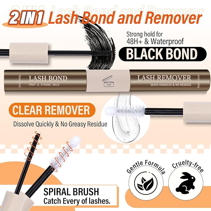 Mavphnee Lash Extensions Kit 280Pcs Cluster Eyelash Extensions Thick D-Curly Lash Clusters Volume 10-18MM DIY Individual Lashes Kit with Bond and Remover, Eyelash Tweezers(60D&80D 0.07D)