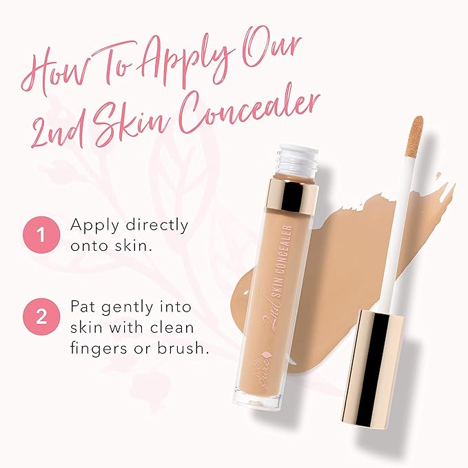100% PURE 2nd Skin Concealer (Fruit Pigmented), Shade 5, Full Coverage, Lightweight, Liquid Concealer for Face, Under Eyes, Vegan Makeup (For Medium-Tan Skin w/Neutral Tan Undertones) - 0.17 Fl Oz
