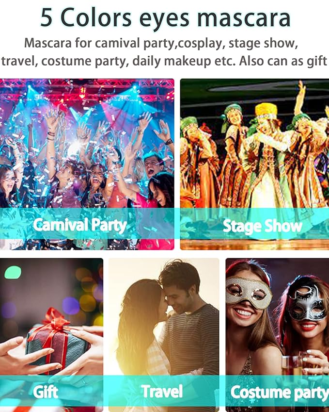 5D Red Mascara for Eyelashes-1Pcs Longlasting Waterproof Smudge-Proof Colored Mascara Volume and Length, Volumizing Curling Defining Eye Lashes rimel de pestañas, Cosplay Party Eye Makeup for Women