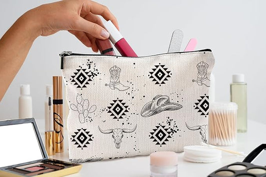 Western Makeup Bag, Gifts for Women, Cow Makeup Bag, Cowgirl Stuff and Gifts
