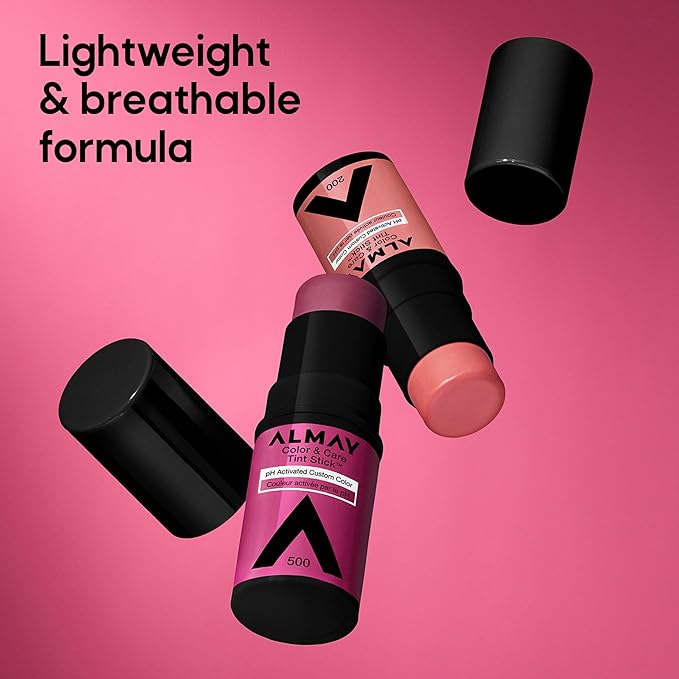 Almay Lip and Cheek Tint, Color & Care Tint Stick, Multi-Use Moisturizing Blush and Lip Color, Dewy Finish, 400 Nude Flush, 0.25 oz