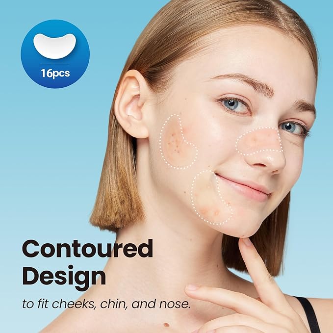 Large Pimple Patches for Nose Chin and Forehead Pores Breakout and Spot Treatment - Acne Patches for Face Hydrocolloid Acne Patches Zit Patches for Face Big Pimple Patches - 16 Patches XL
