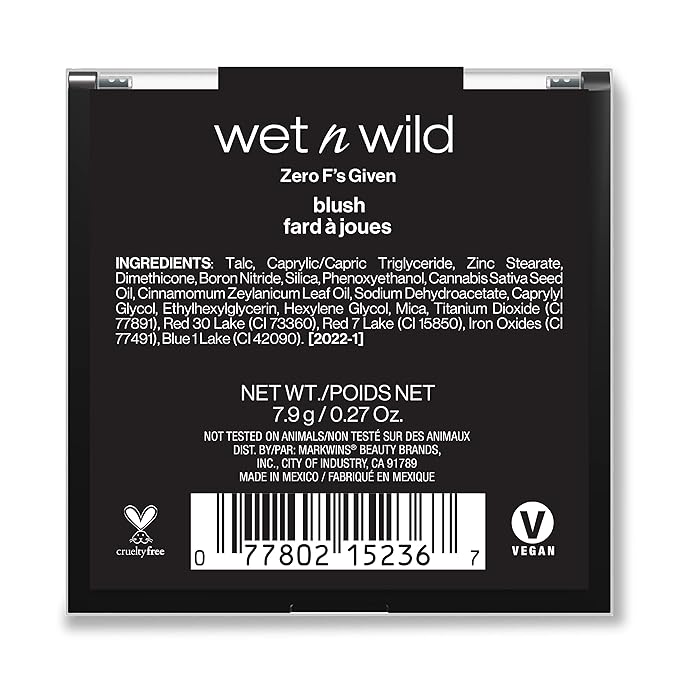wet n wild Mood Cannabis Sativa Seed Oil Infused Makeup, Blush Complexion Enhancer Zero F's, Natural Cinnamon Infused (1115236)