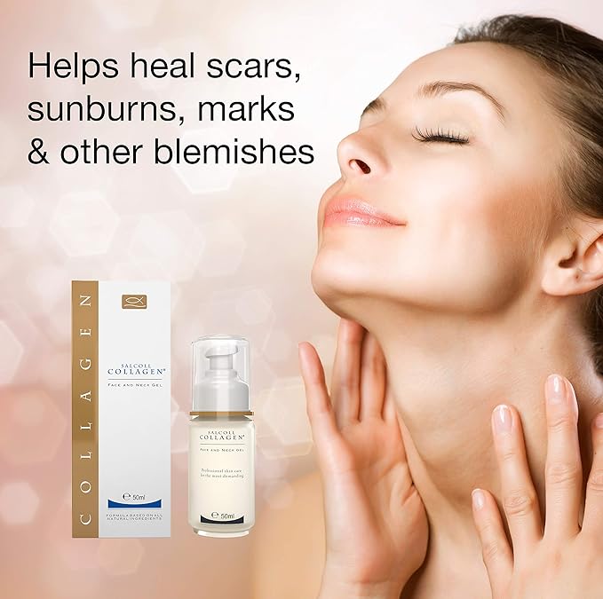 Anti-Aging Face & Neck Gel - Marine Collagen Moisturizer, Reduces Wrinkles, Fine Lines, Acne Scarring, Repairs Damaged Facial Skin - 50 ml