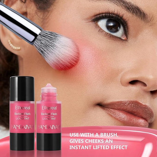 Liquid Blush for Cheeks, Blendable Cheek Tint, Long-lasting Liquid Blush with Naturally Radiant Finish, Daily Use Makeup Blush Drop with Brush-BABY