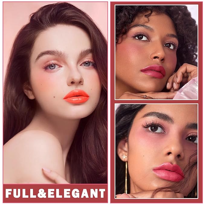 3PCS Lip Tint Stain Set Water Tint Vivid Color Lip Stain Long Lasting Waterproof Lip Gloss Moisturizing Multi-Use Matte Liquid Lipstick Lip and Cheek Tint Makeup - Set A