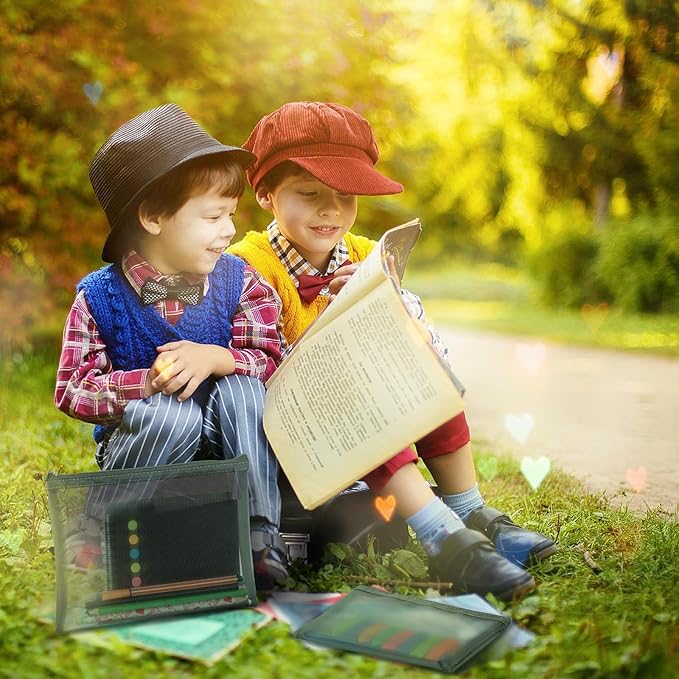 6 Pieces Mesh Makeup Bags Mesh Cosmetic Bag Portable Travel Organizing Zipper Pouch Toiletries Makeup Pouches for Home Office Travel Accessories (Green)