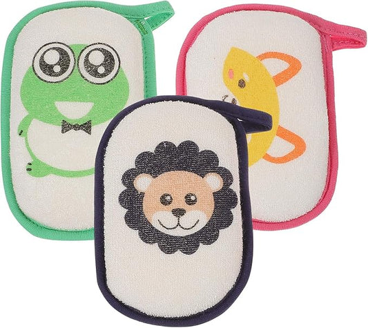 3 Pcs Children's Bath Sponge Foam Body Scrubber Soft Foam Scrubber Kids Shower Sponge Body Bath Sponge Frog Bath Sponge Scrubber Body Newborn Sponge Absorb Water Bathtub Baby
