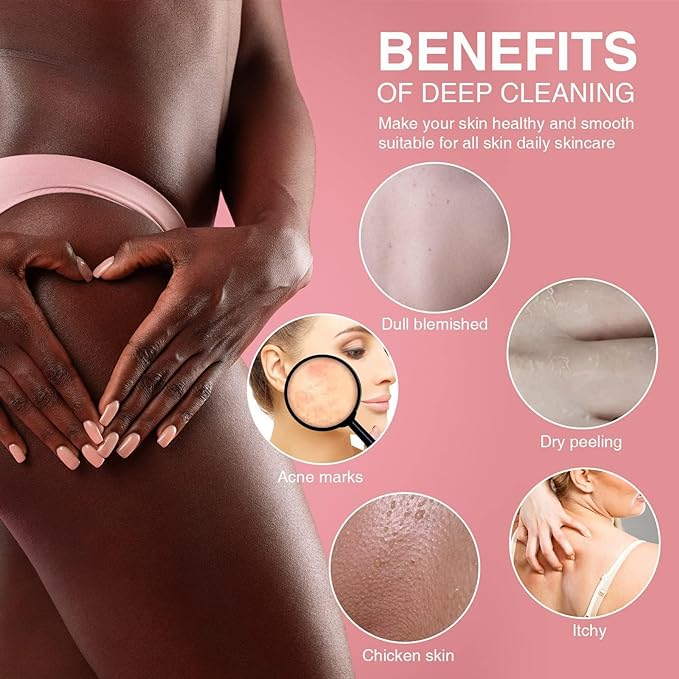 African Net Sponge African Net Long Net Bath Sponge Exfoliating Shower Body Scrubber Back Scrubber Skin Smoother,Great for Daily Use (Pink)