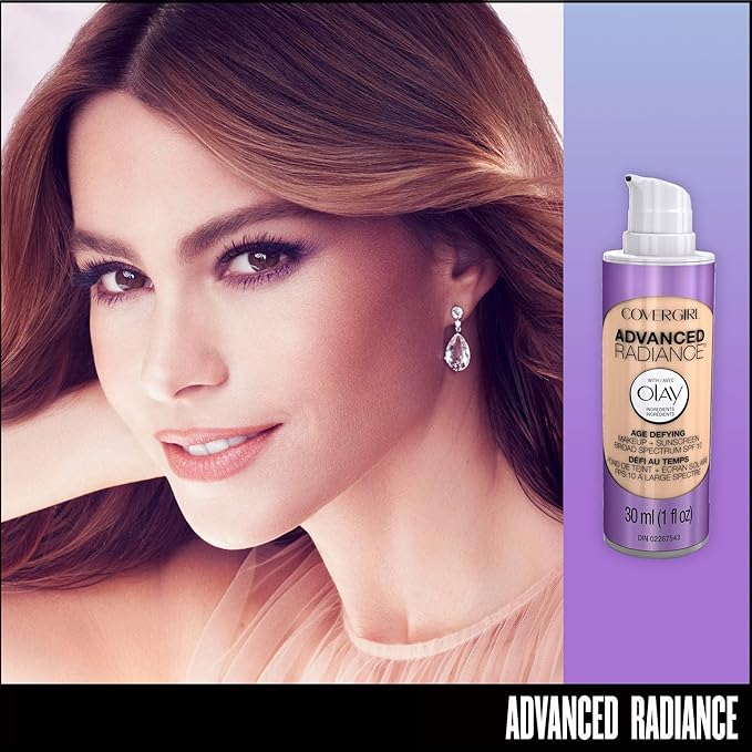 COVERGIRL Advanced Radiance Age Defying Foundation Makeup, Medium Light 135, 1 Ounce (packaging may vary) (Pack of 2)