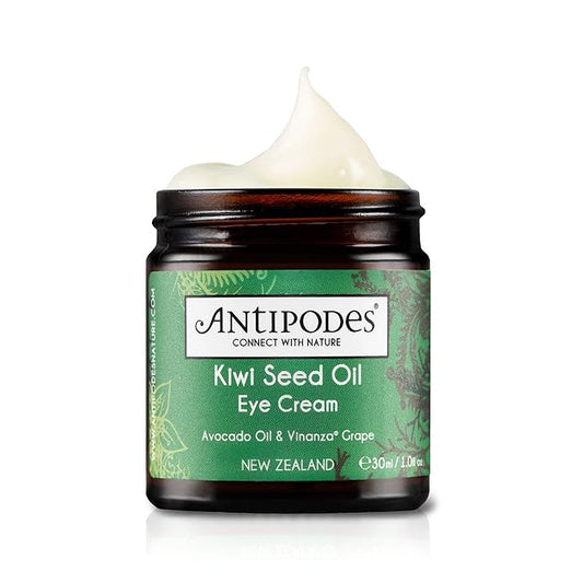 ANTIPODES Kiwi Seed Oil Eye Cream | Anti Aging Eye Cream For Youthful Looking Skin with Vitamin C Skincare Ingredient Kiwi Seed Oil | Vegan Eye Cream | Fine Lines, Aging & Dry Skin | 30ml, 1 fl. Oz