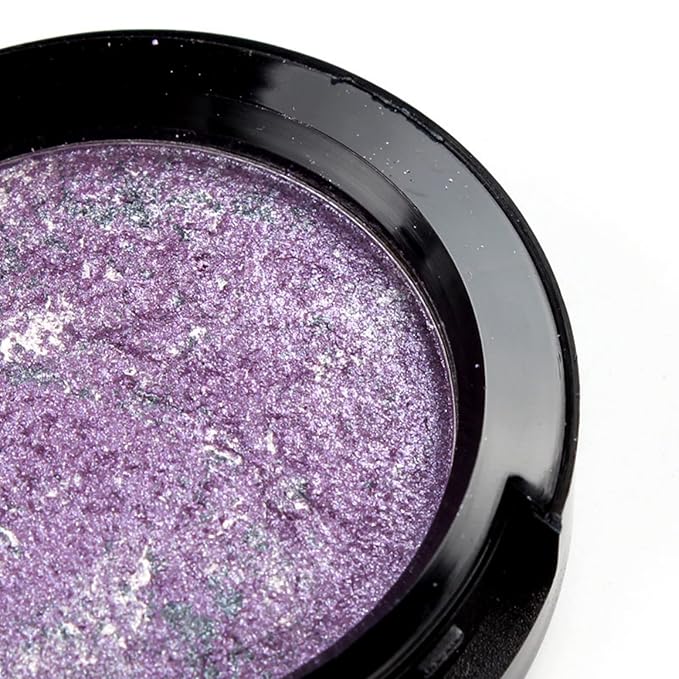 Mallofusa Single Color Baked Eye Shadow Powder Palette in Shimmer 15 Metallic Colors Optional (Rose Purple)