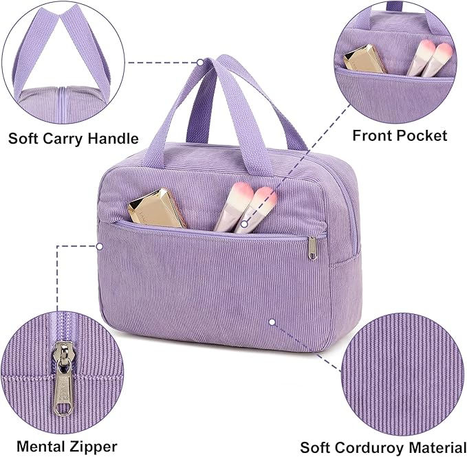 Makeup Bag for Women Cosmetic Bag Large Make Up Organizer Travel Toiletry Bags Waterproof Zipper Tote Pouch Purse for Girls