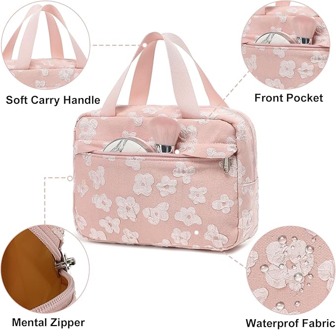 Makeup Bag for Women Cosmetic Bag Large Make Up Organizer Travel Toiletry Bags Waterproof Zipper Tote Pouch Purse for Girls