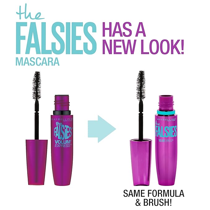 Maybelline Volum' Express The Falsies Waterproof Mascara, Volumizing and Separating Make Up Formula, Blackest Black, 1 Count