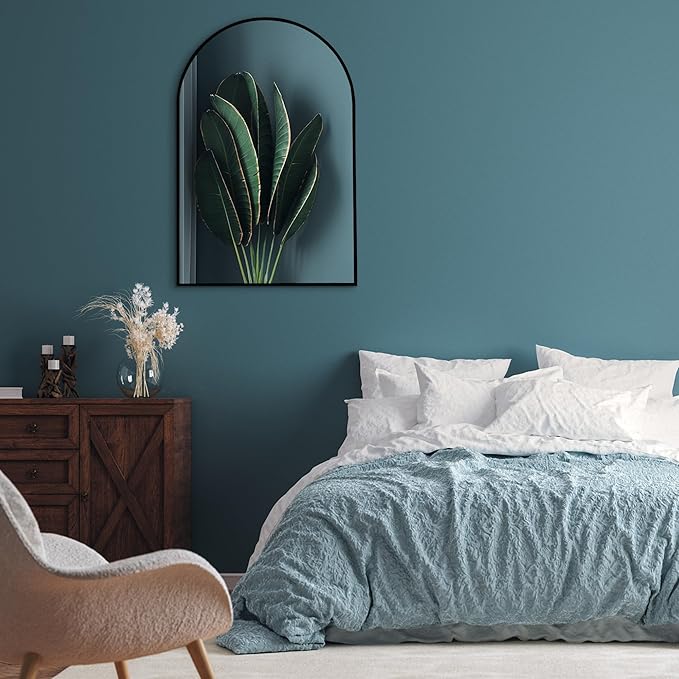 Americanflat 20x30 Arched Mirror - Large Hanging Mirror with Aluminum Frame - Modern Mirror for Bathroom, Bedroom, Living Room - Mirrors for Wall Display and Home Decor - Black