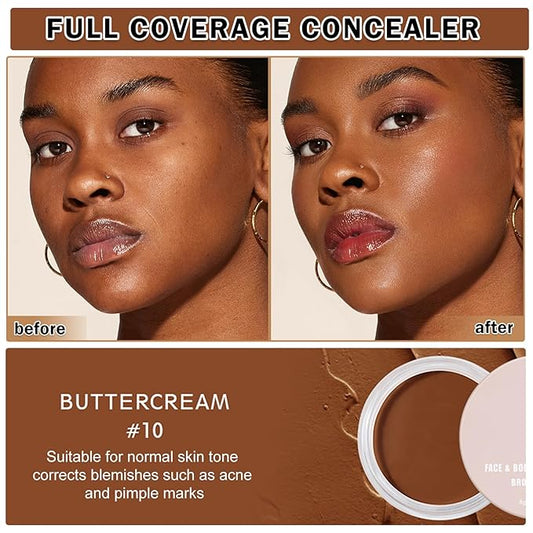 Under Eye Concealer for Dark Circles Color Correcting,Pro Concealer Full Coverage Tattoo Cover up Makeup,Under Eye Brightener,Long-lasting Corrector de Ojeras (10 Buttercream)