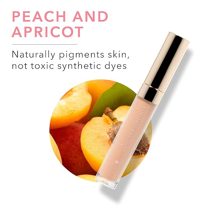 100% PURE 2nd Skin Concealer (Fruit Pigmented), Shade 3, Full Coverage, Lightweight, Liquid Concealer for Face, Under Eyes, Vegan Makeup (For Medium Skin w/Warm Gold Undertones) - 0.17 Fl Oz